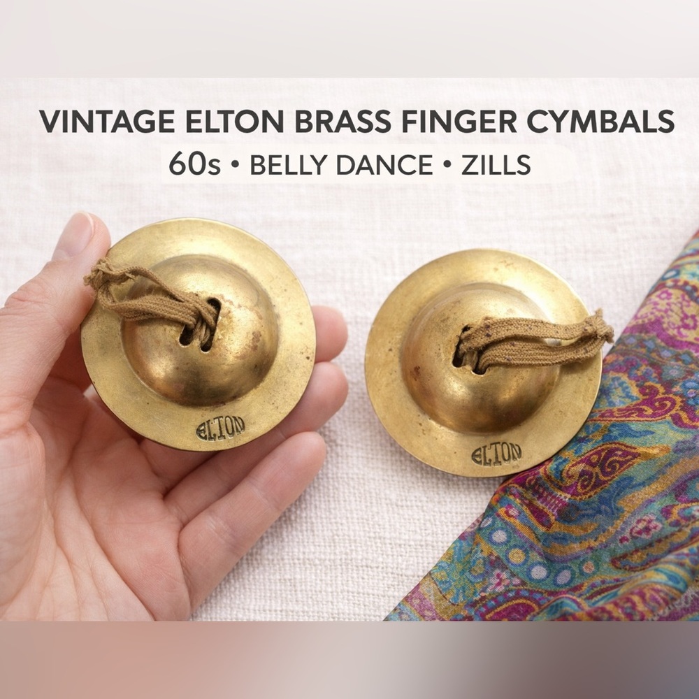 Vintage Elton brass finger cymbals (zills), sold as a pair